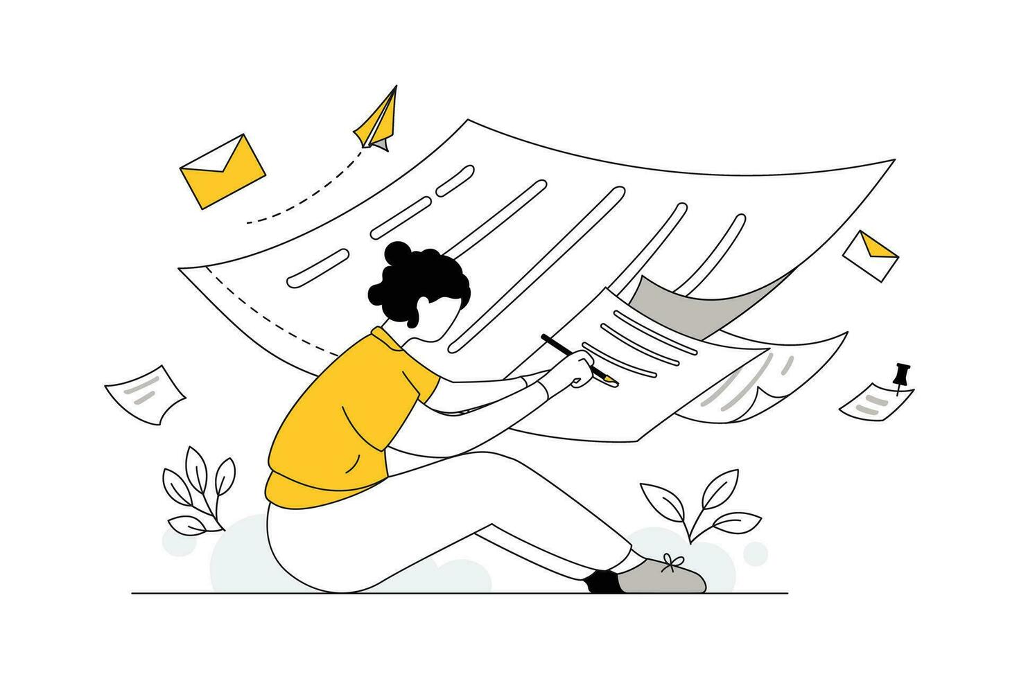 Business Content Creator Vectors Illustration Flat