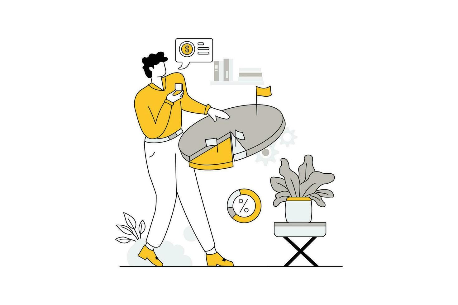 Investors and Analysts Vectors Illustration Flat