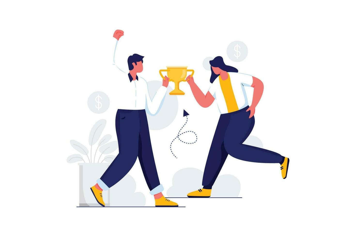 Illustrate Success In Business - Flat Vector