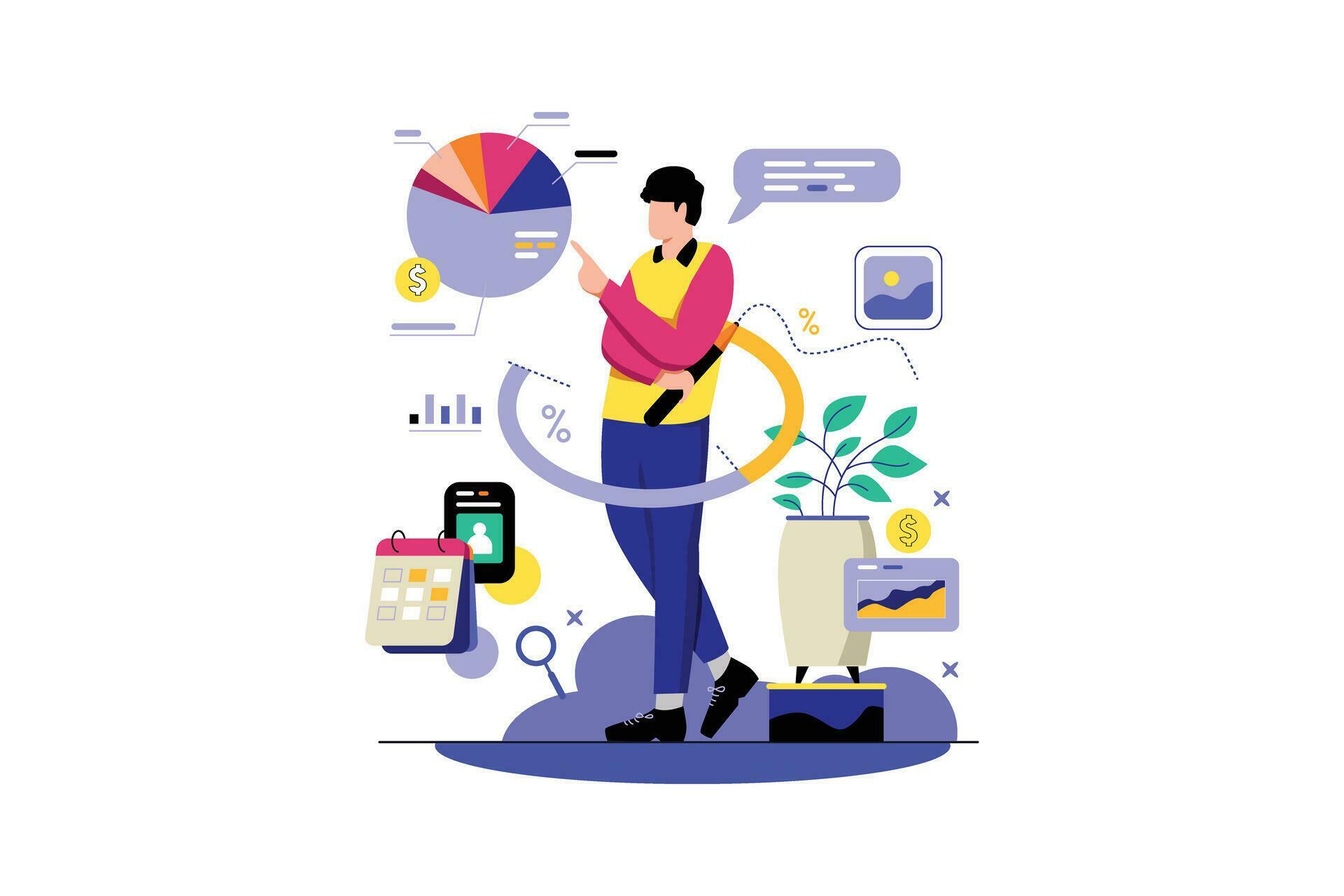 Data Analyst Icon Vector Illustrated Data Analyst - Flat Vector 32856827 Vector Art at Vecteezy