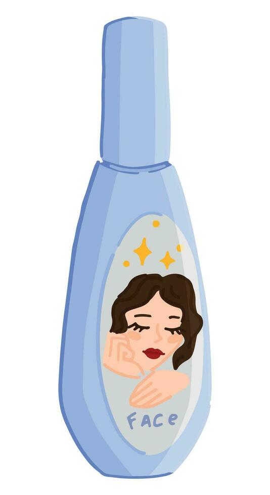 facial maquillaje producto clipart. cosmético protección de la piel tubo aislado en blanco antecedentes. dibujos animados estilo vector ilustración.