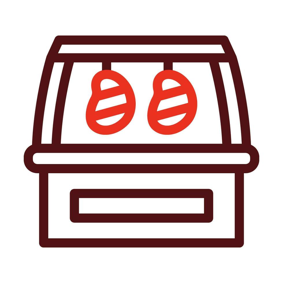 Display Meat Vector Thick Line Two Color Icons For Personal And Commercial Use.