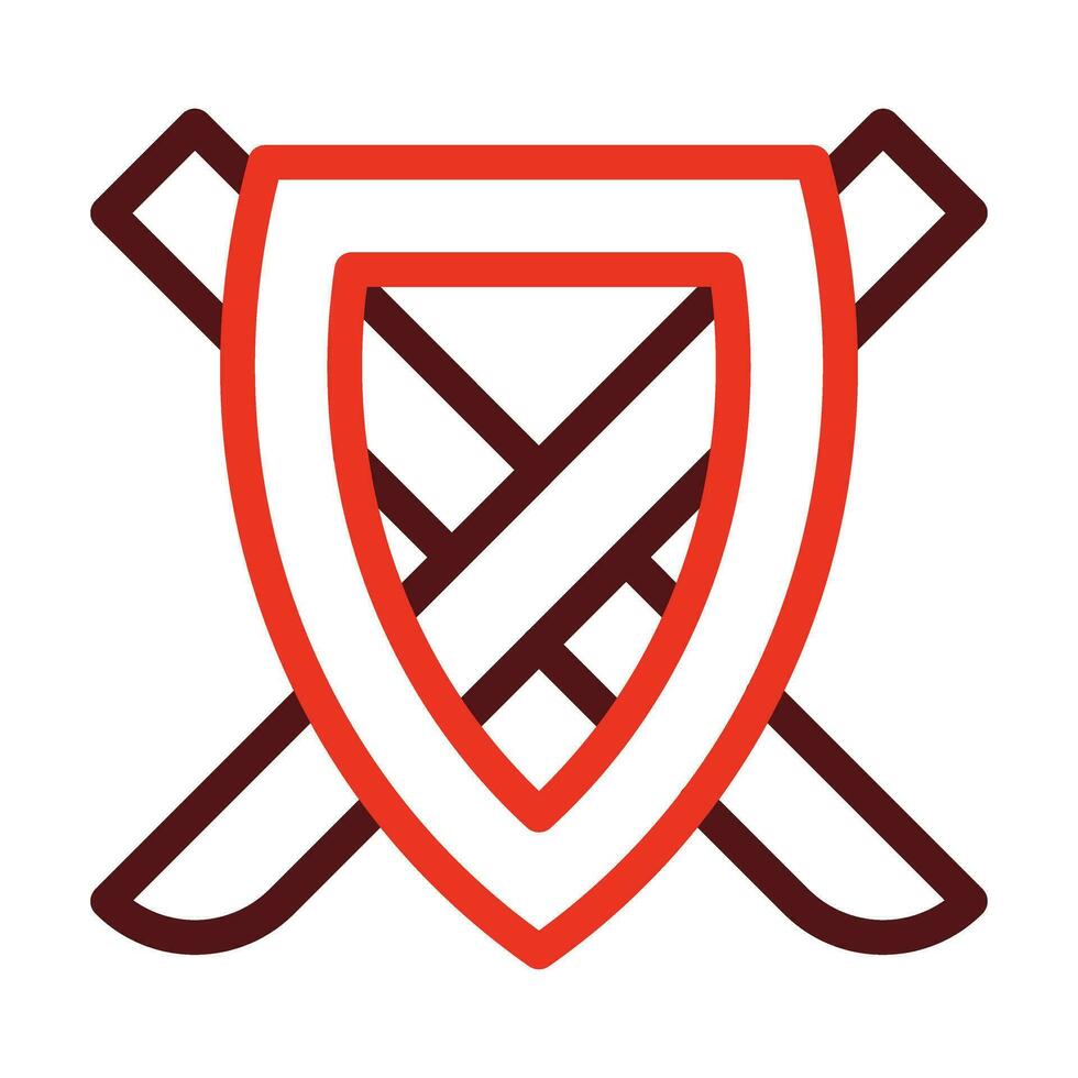 Shield Vector Thick Line Two Color Icons For Personal And Commercial Use.