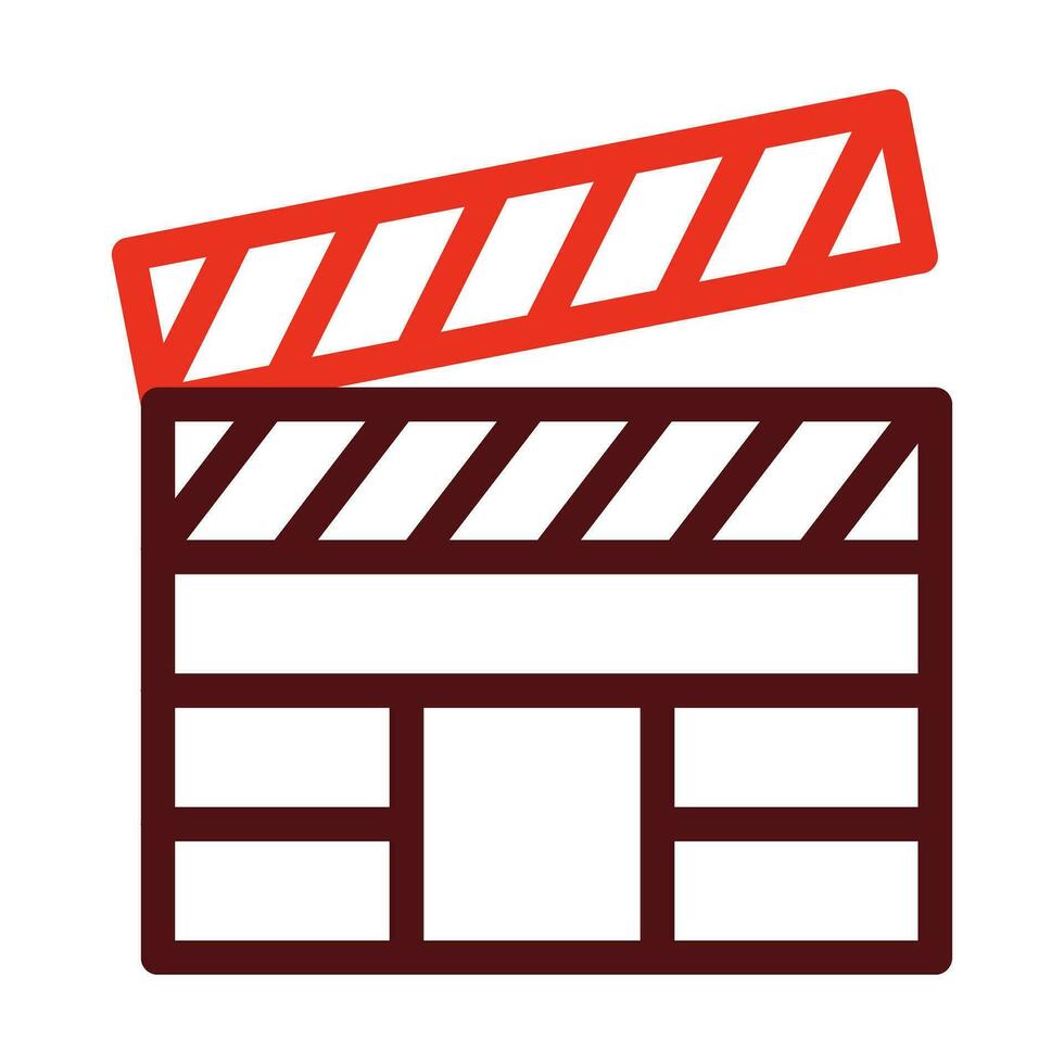 Clapperboard Vector Thick Line Two Color Icons For Personal And Commercial Use.
