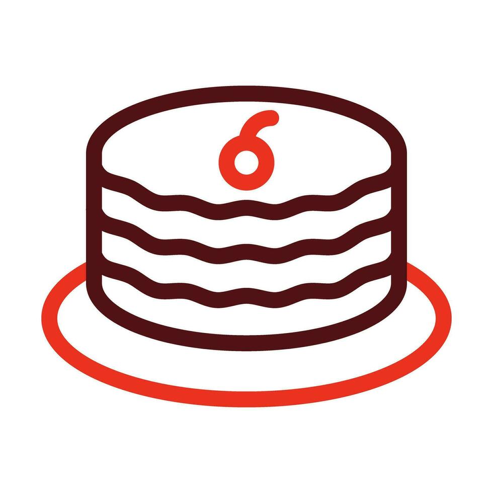 Pudding Vector Thick Line Two Color Icons For Personal And Commercial Use.