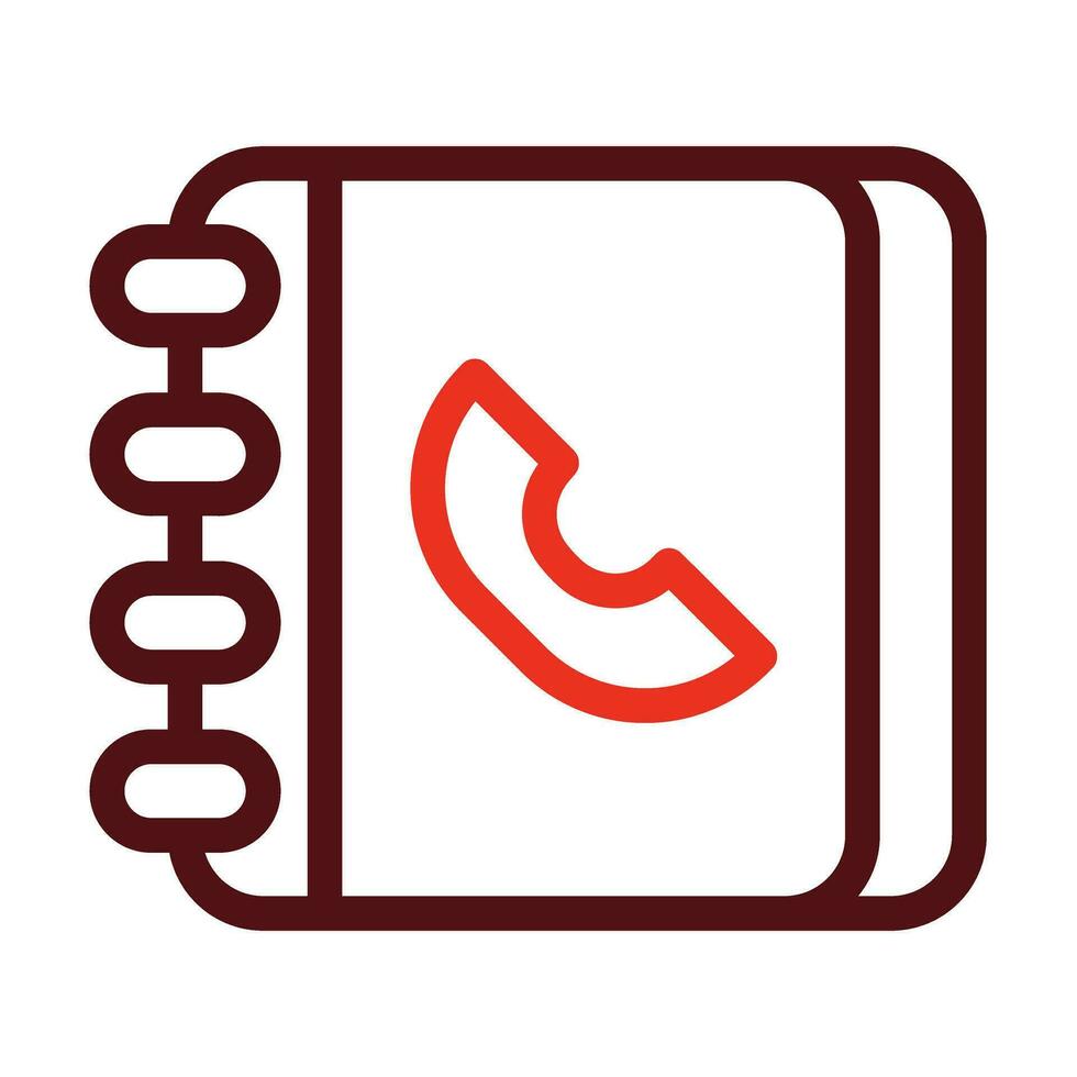 Phone Book Vector Thick Line Two Color Icons For Personal And Commercial Use.