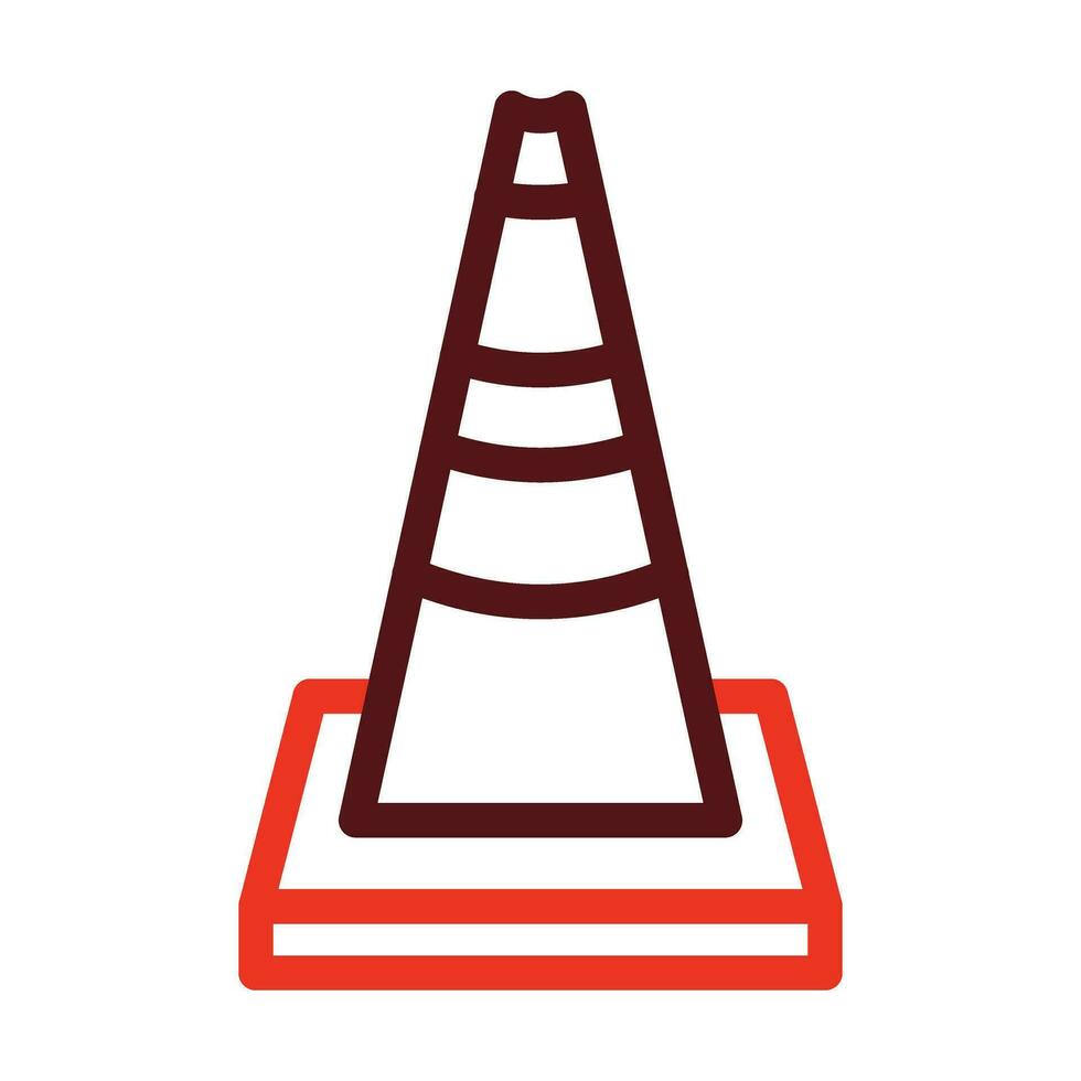 Traffic Cone Vector Thick Line Two Color Icons For Personal And Commercial Use.