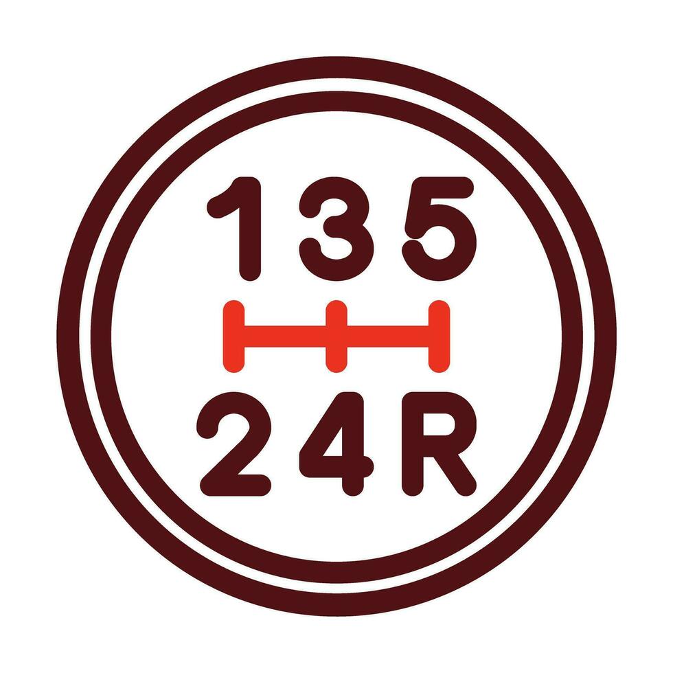 Gearshift Vector Thick Line Two Color Icons For Personal And Commercial Use.
