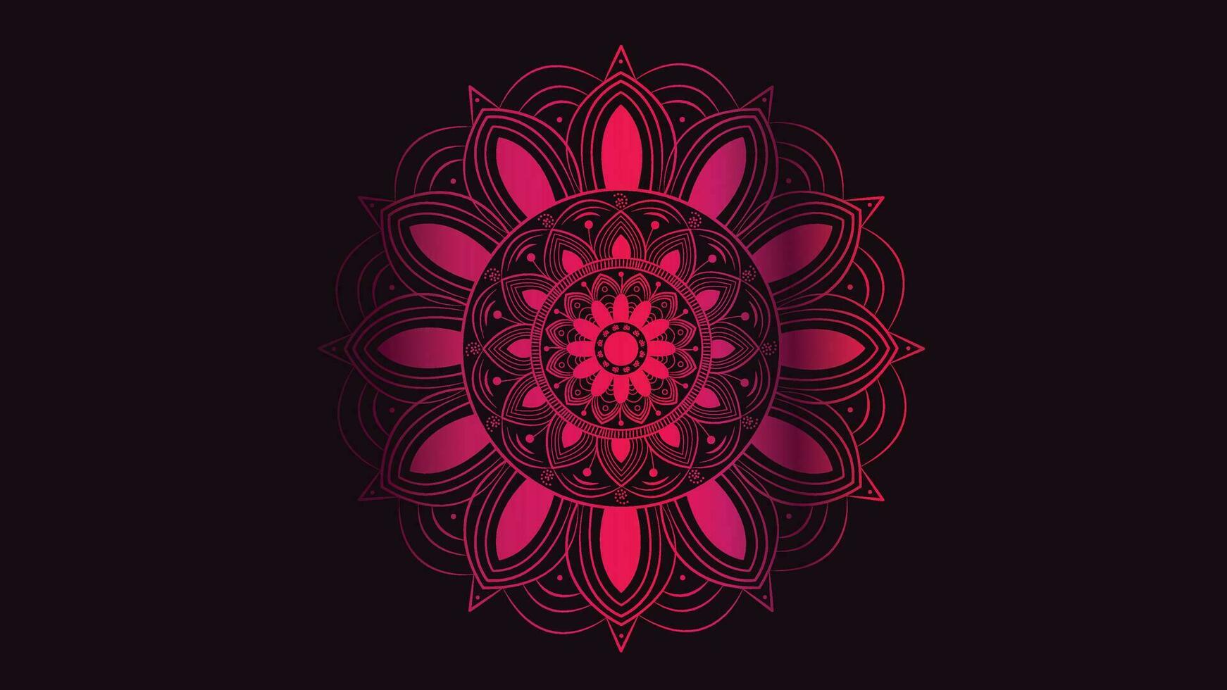 Abstract minimalist design pink color shade gradient mandala can be used as a logo or banner. vector