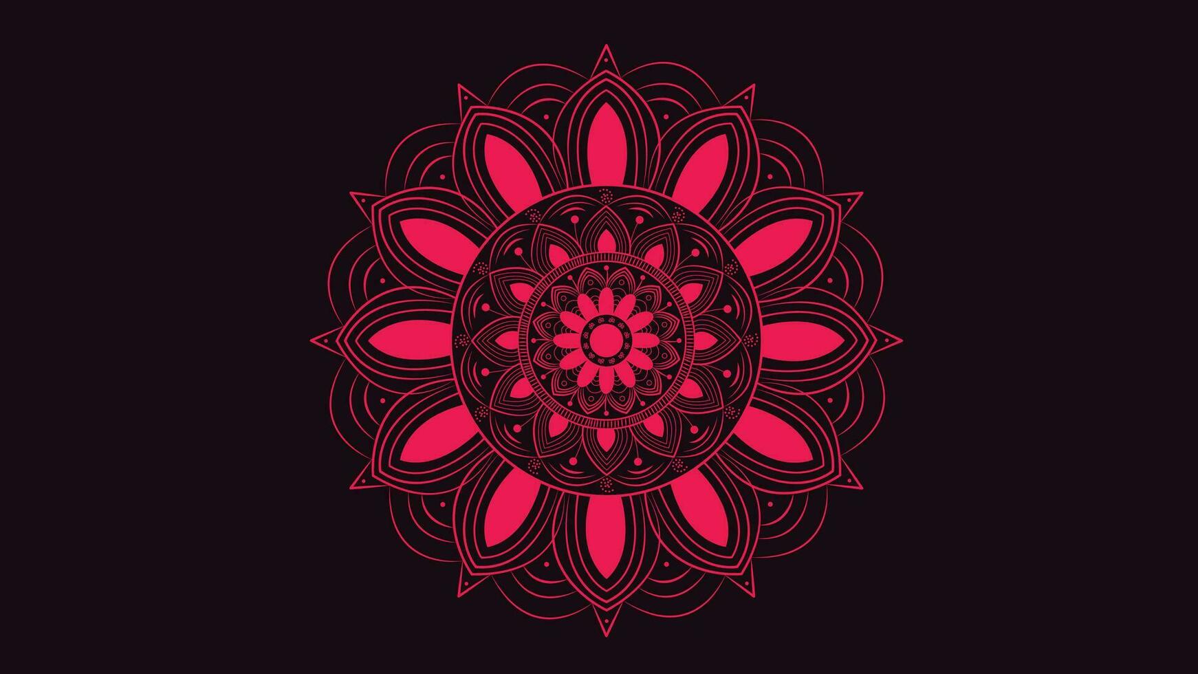 Abstract minimalist design pink color shade gradient mandala can be used as a logo or banner. vector
