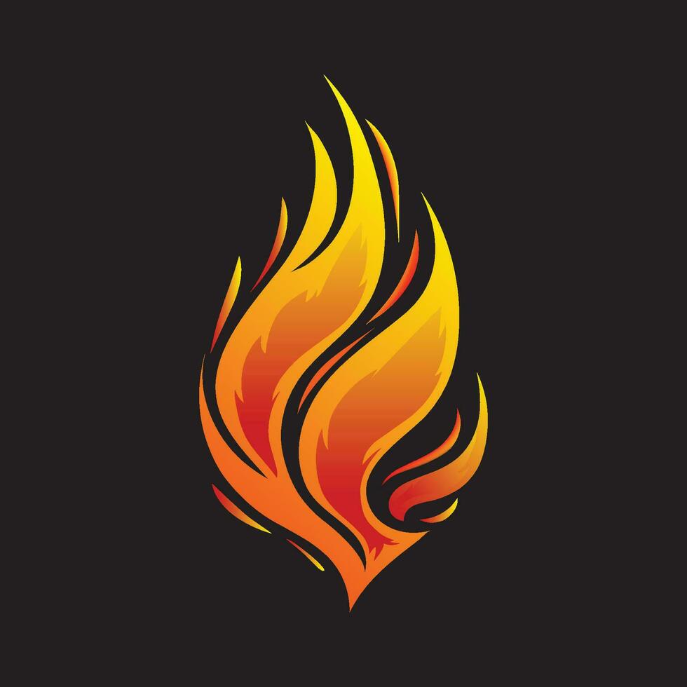 fuego logo- icono ilustración vectorial diseño- logo plantilla-elegante vector