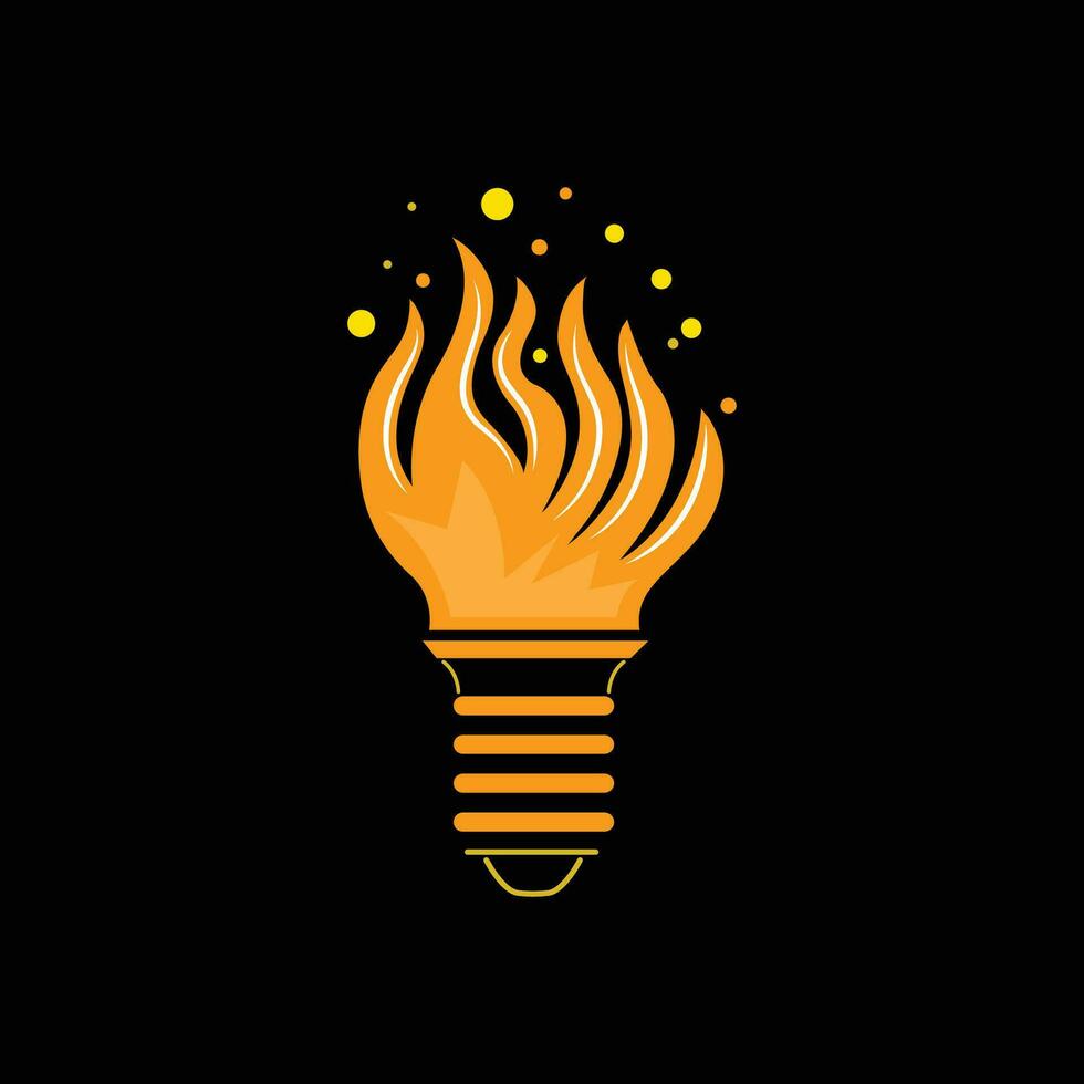 fuego bulbo logo- icono ilustración vectorial diseño- logo plantilla-elegante - colorido vector