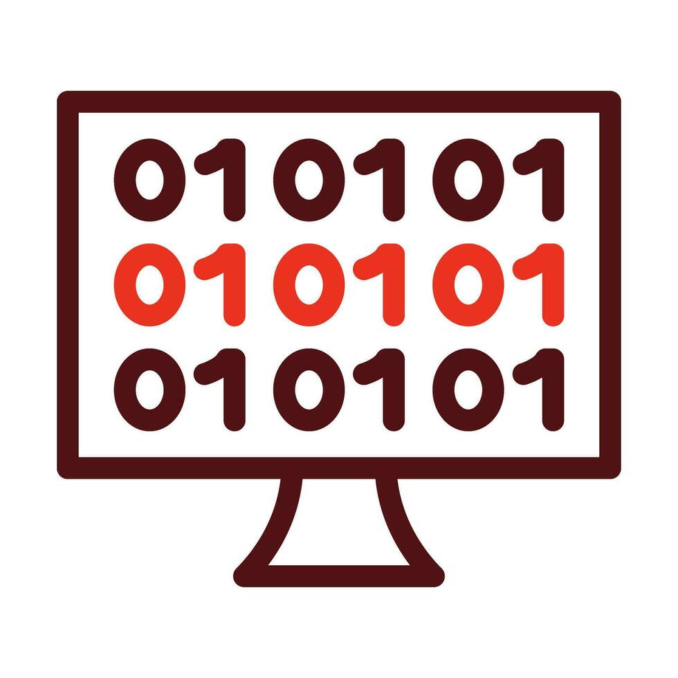 Binary Code Vector Thick Line Two Color Icons For Personal And Commercial Use.
