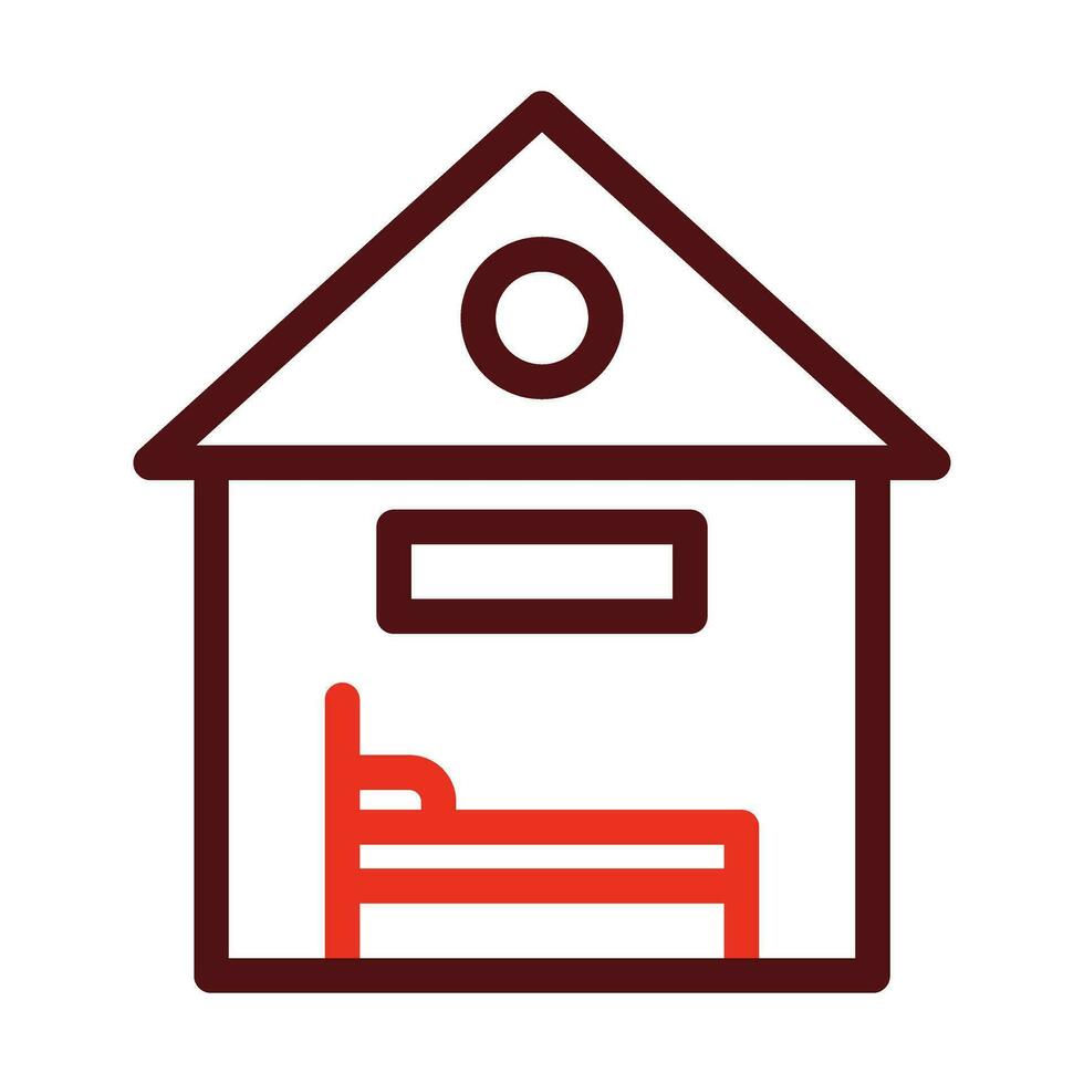 Accomodation Vector Thick Line Two Color Icons For Personal And Commercial Use.