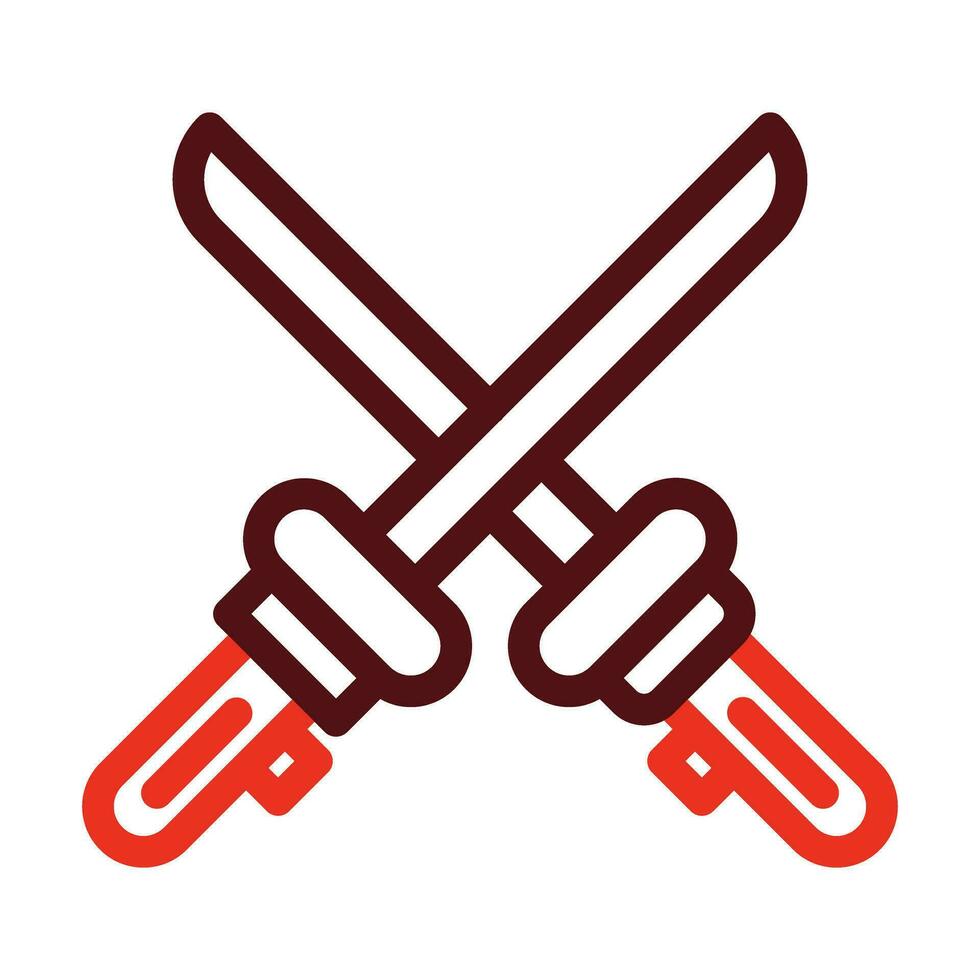 Laser Sword Vector Thick Line Two Color Icons For Personal And Commercial Use.