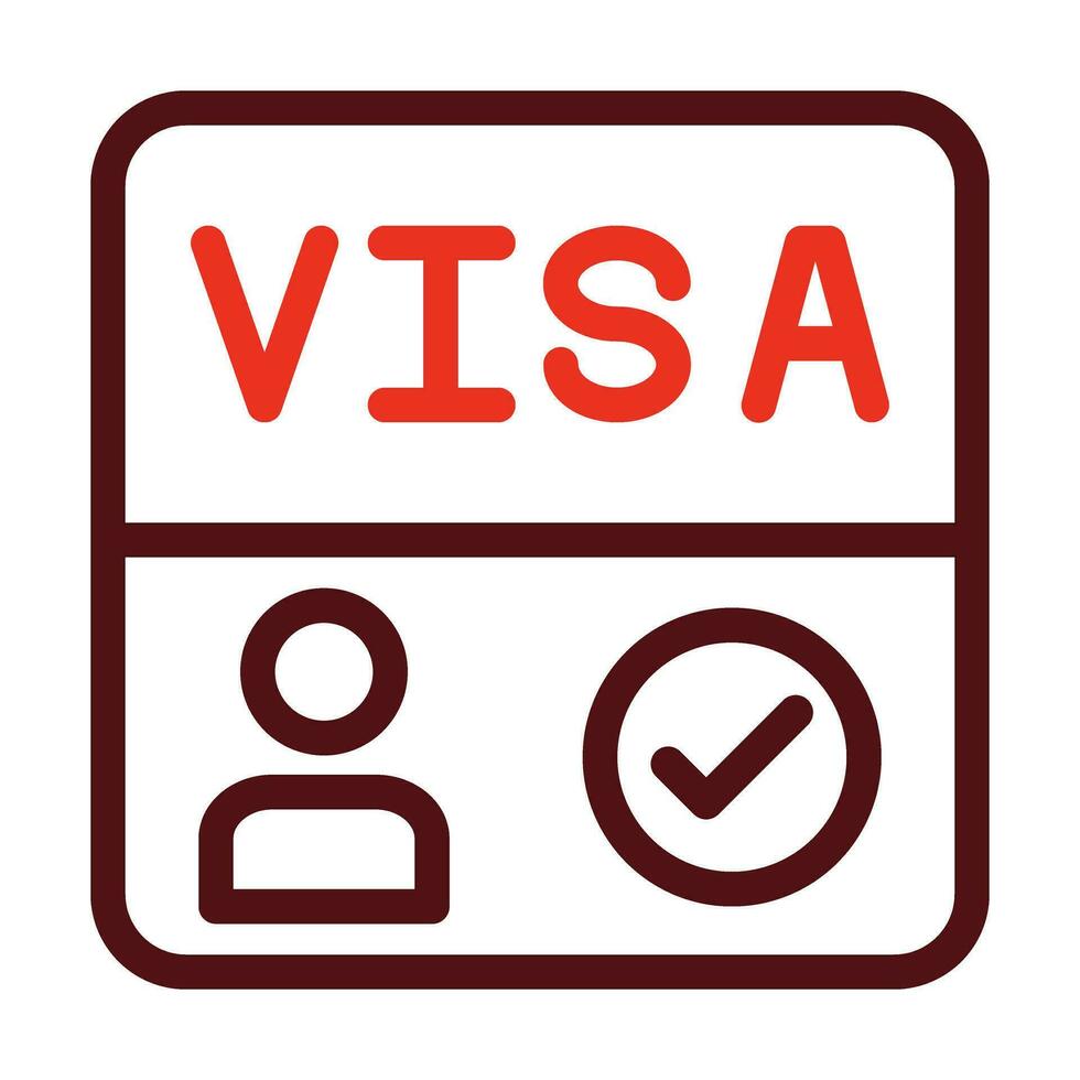 Visa Vector Thick Line Two Color Icons For Personal And Commercial Use.