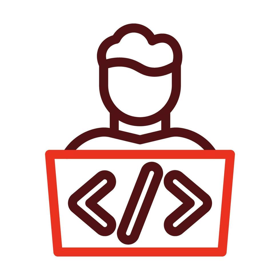 Programmer Vector Thick Line Two Color Icons For Personal And Commercial Use.