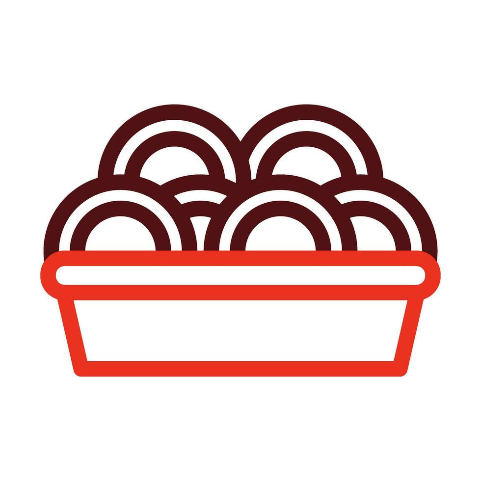Pasta Vector Thick Line Two Color Icons For Personal And Commercial Use.