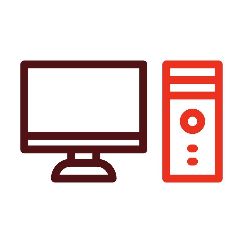Computer Vector Thick Line Two Color Icons For Personal And Commercial Use.