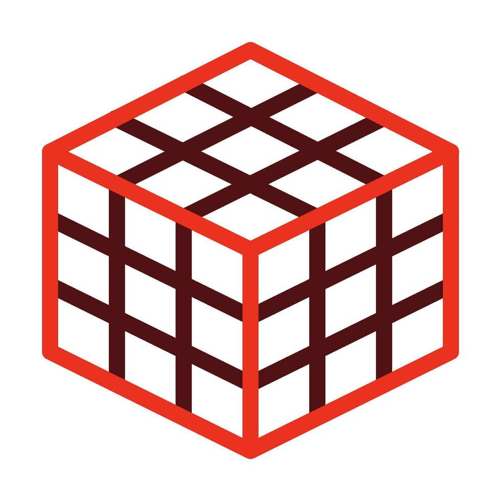 Rubik Vector Thick Line Two Color Icons For Personal And Commercial Use.