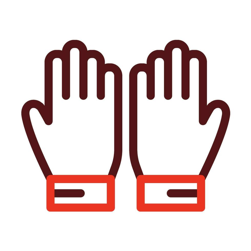 Goalkeeper Glove Vector Thick Line Two Color Icons For Personal And Commercial Use.