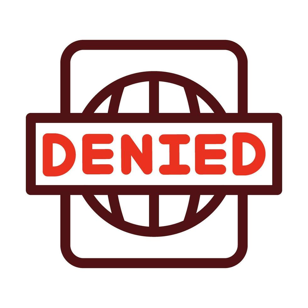 Denied Vector Thick Line Two Color Icons For Personal And Commercial Use.