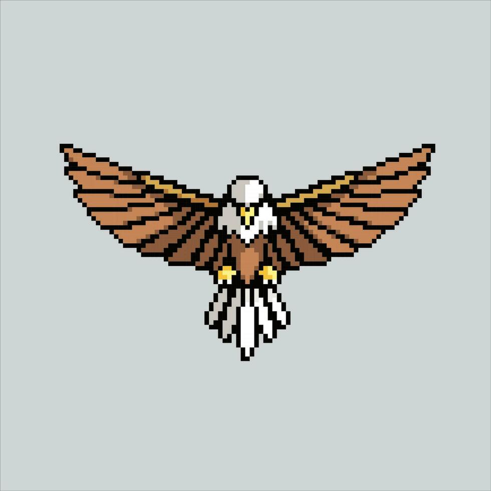 Pixel art illustration eagle. Pixelated eagle. eagle bird pixelated for the pixel art game and icon for website and video game. old school retro. vector