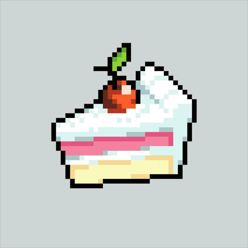 Pixel art illustration Party cake. Pixelated Party cake. Birthday Party Cake icon pixelated for the pixel art game and icon for website and video game. old school retro. vector