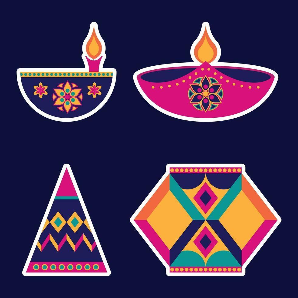 Diwali theme icon aesthetics, Indian Holiday Celebration Diwali vector