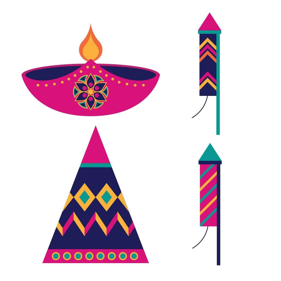 Diwali theme icon aesthetics, Indian Holiday Celebration Diwali vector
