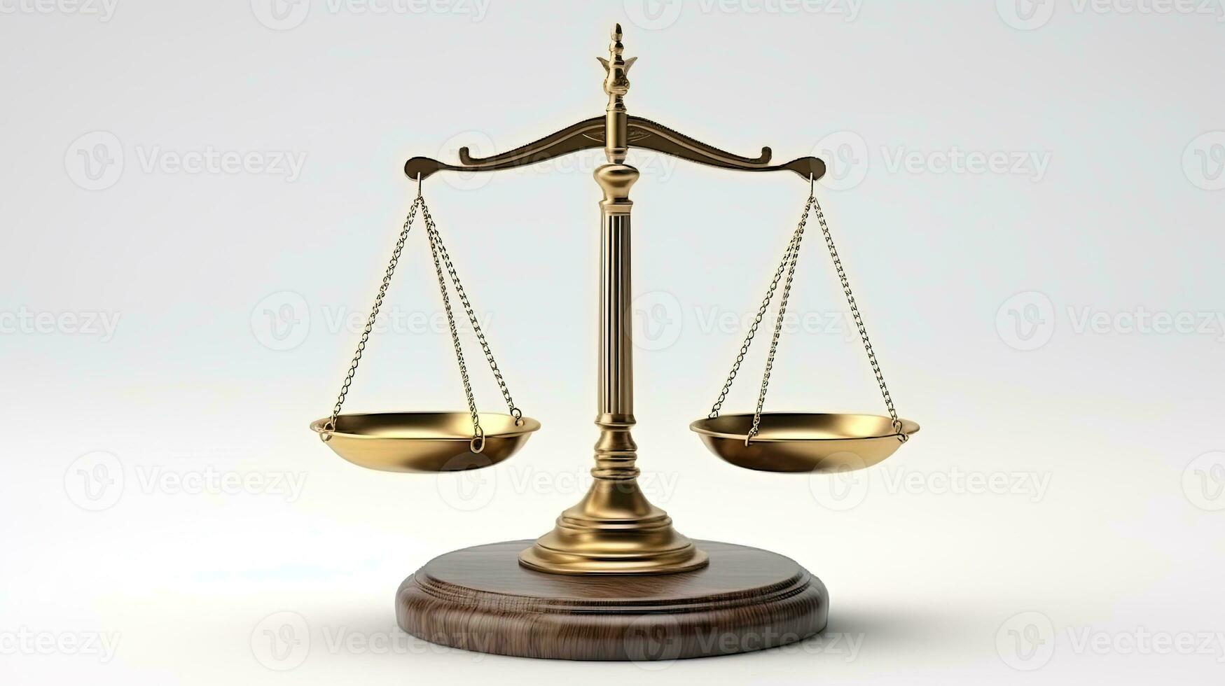 Judicial Scales on the White Background, Law Concept photo