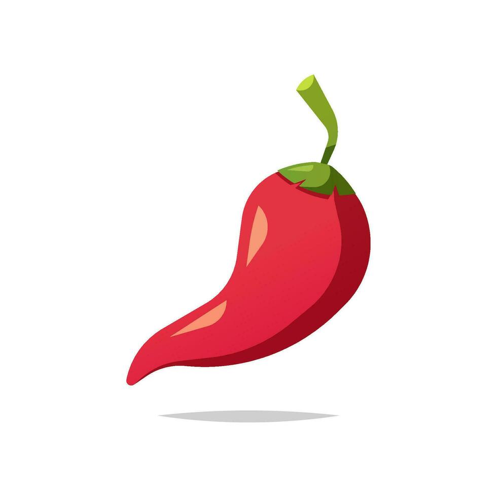 Red chili pepper vector isolated on white background