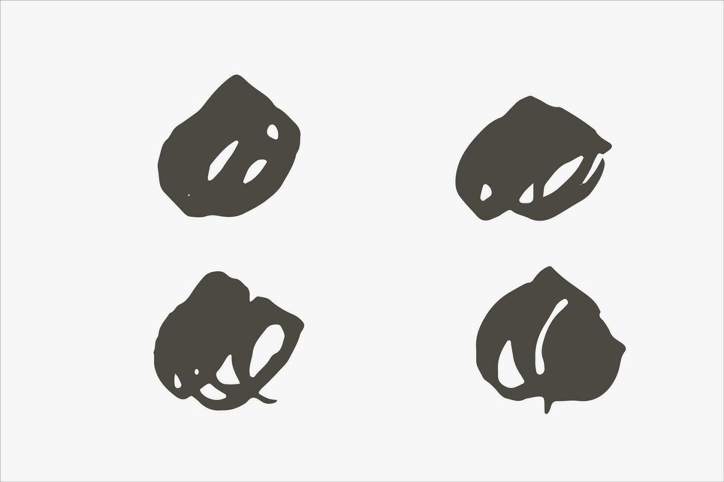 circle brush ink grunge collection vector