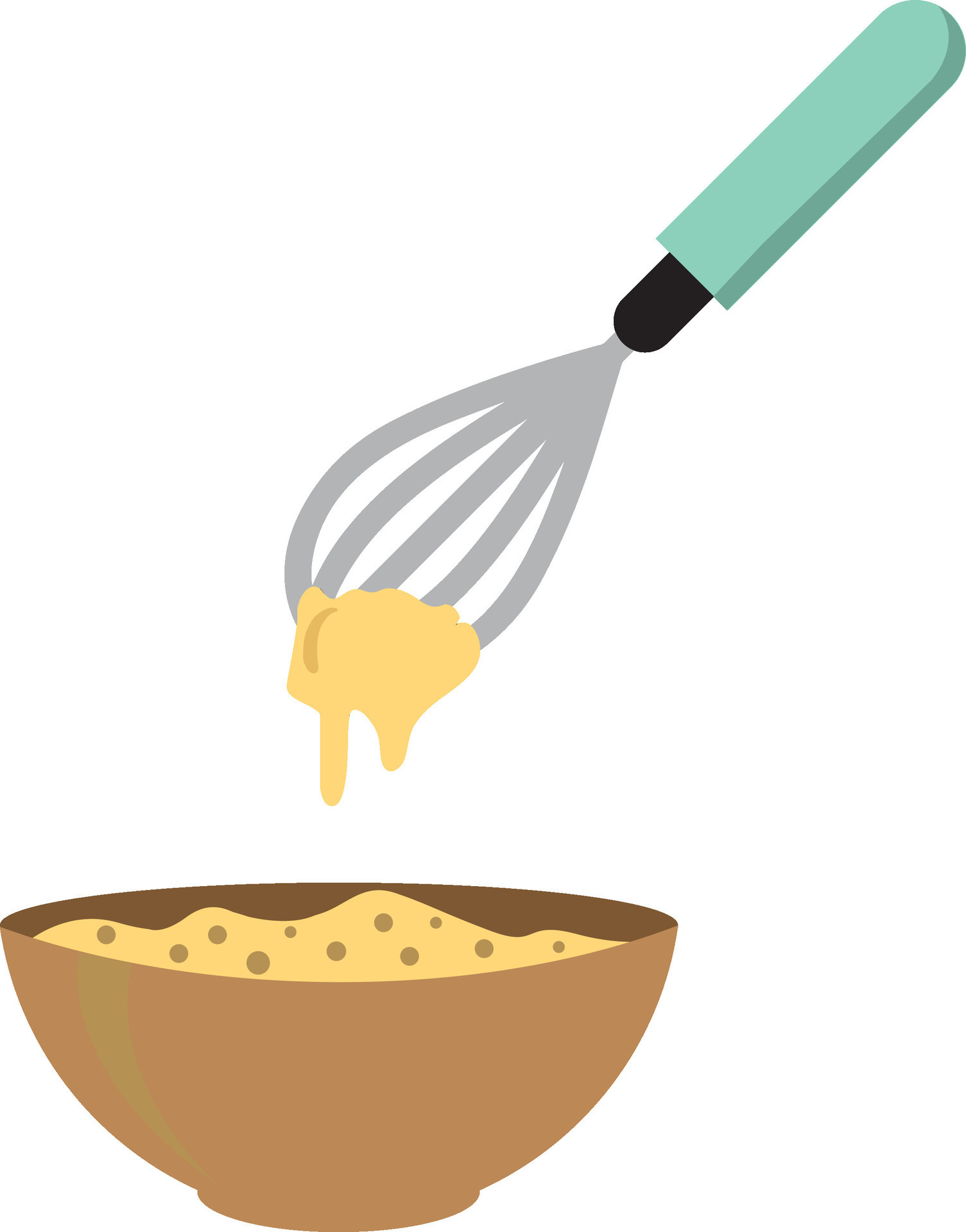 Beater whisk vector. Beater whisk on white background. Sticky flour