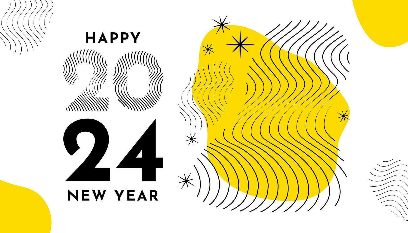 Happy New Year 2024 with different numbers design with festive colors concept. Premium Vector Design for 2024 New Year Speech. Backgrounds for branding, banner, cover.