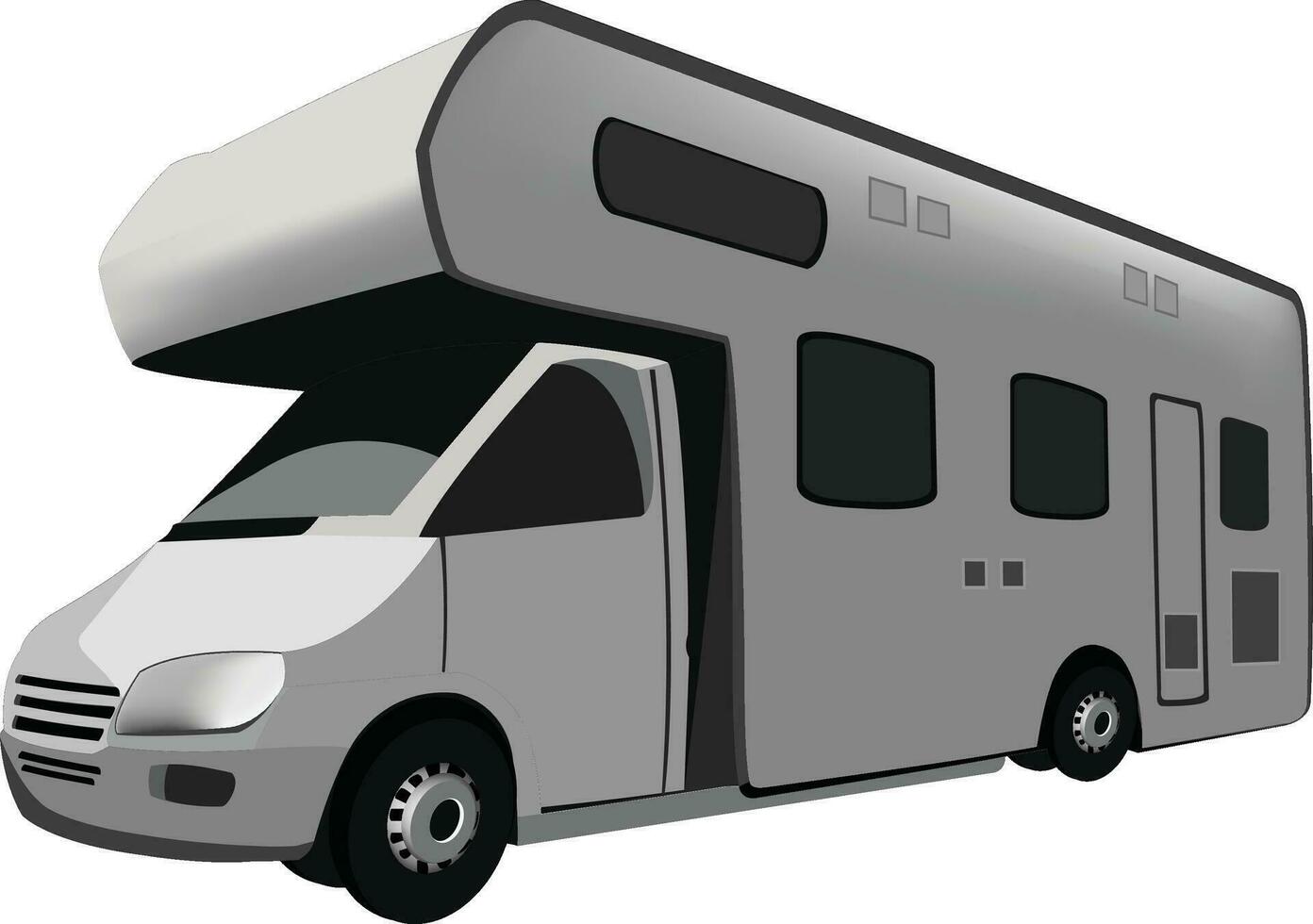 tourist transport caravan on the go vector