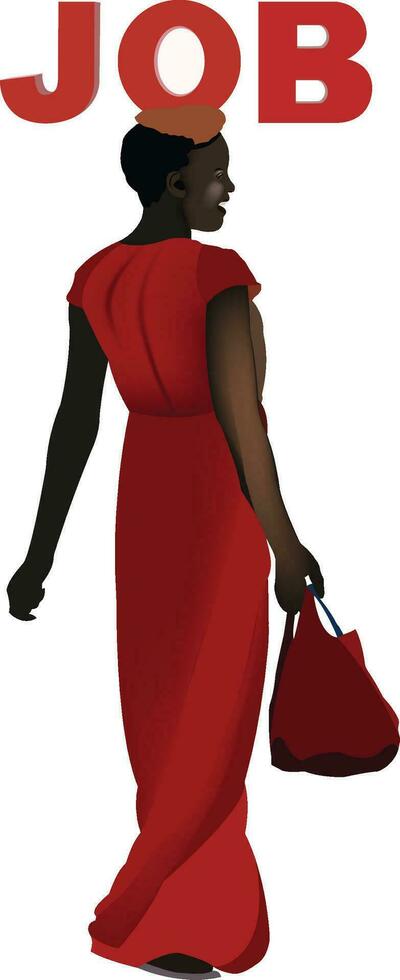 black woman looking for work vector