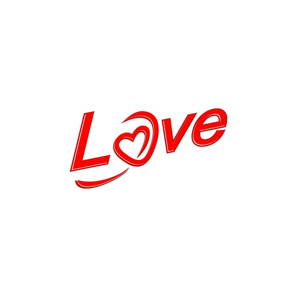 Love Logo, red color, vector illustration