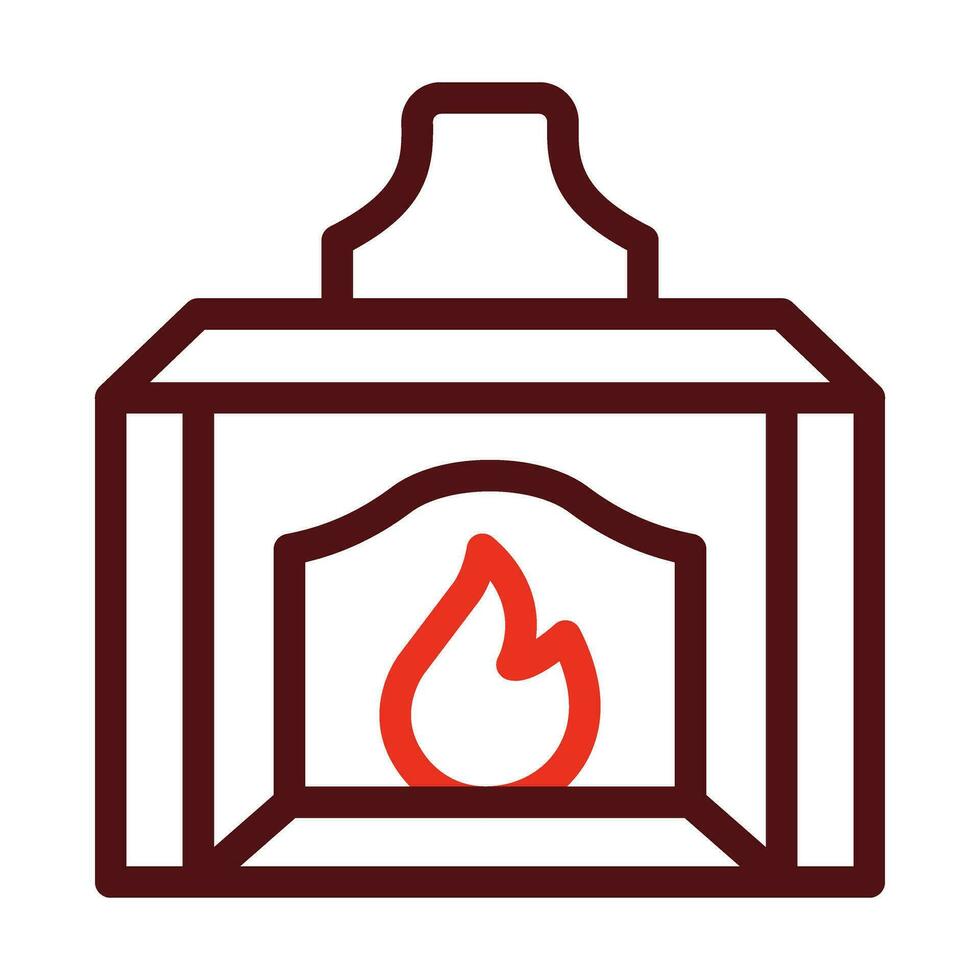 Incineration Vector Thick Line Two Color Icons For Personal And Commercial Use.