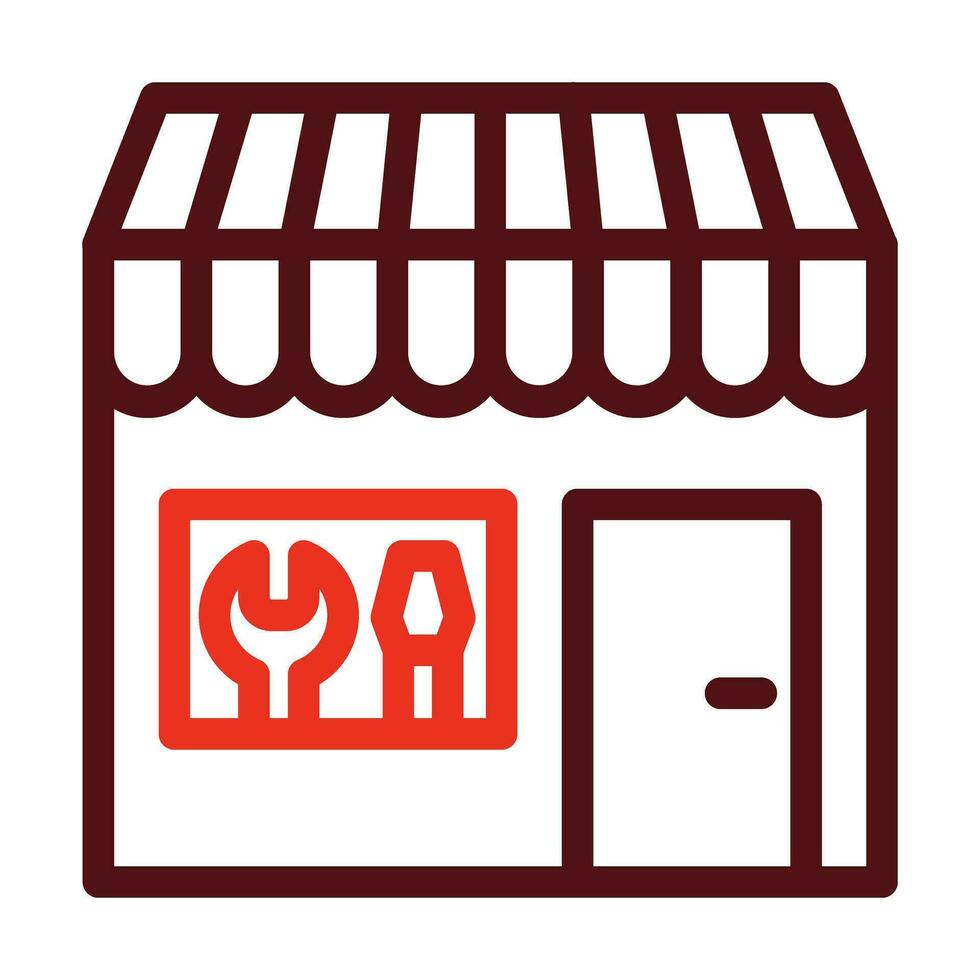 Repair Shop Vector Thick Line Two Color Icons For Personal And Commercial Use.