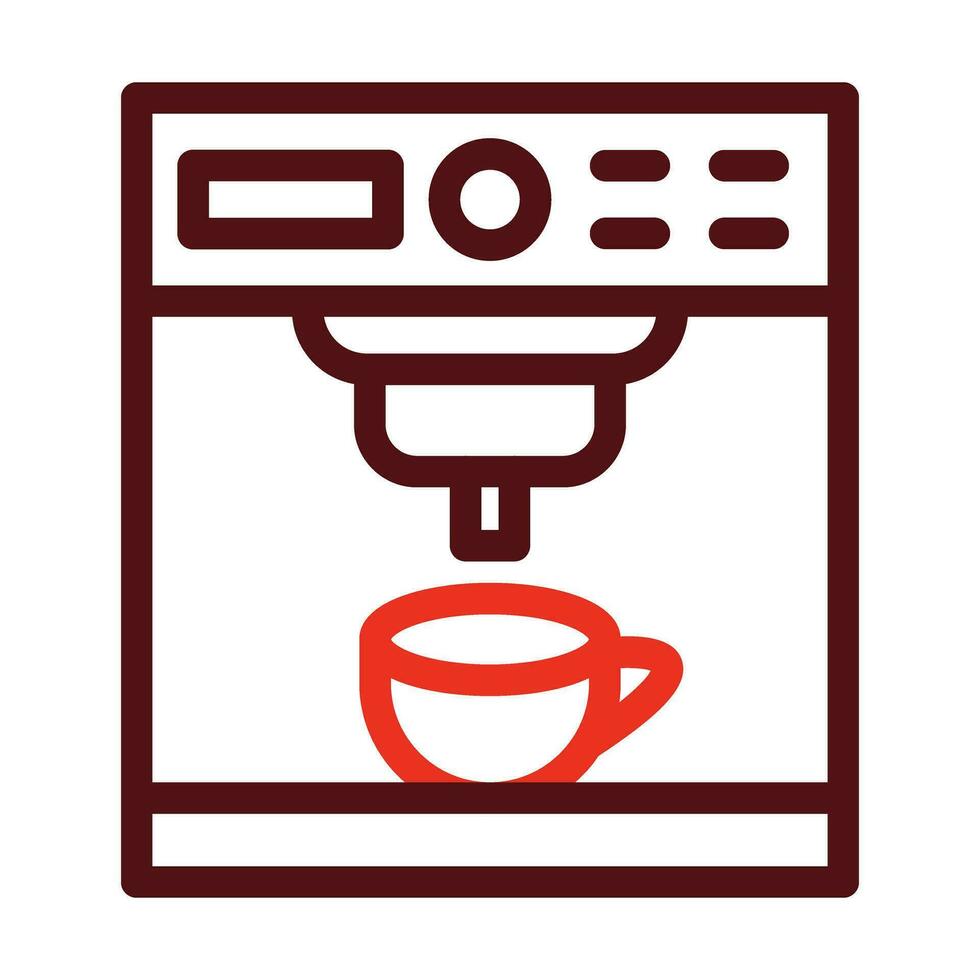 Coffee Maker Vector Thick Line Two Color Icons For Personal And Commercial Use.