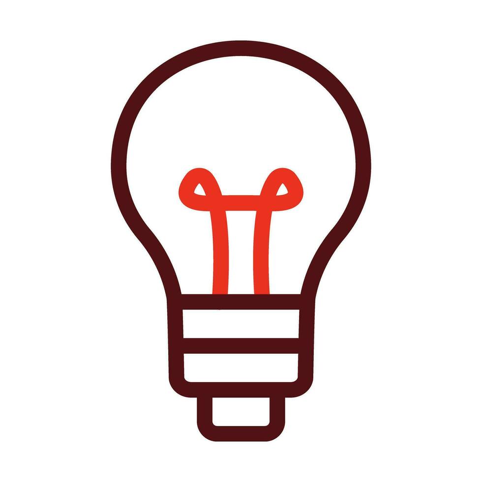 Bulb Vector Thick Line Two Color Icons For Personal And Commercial Use.
