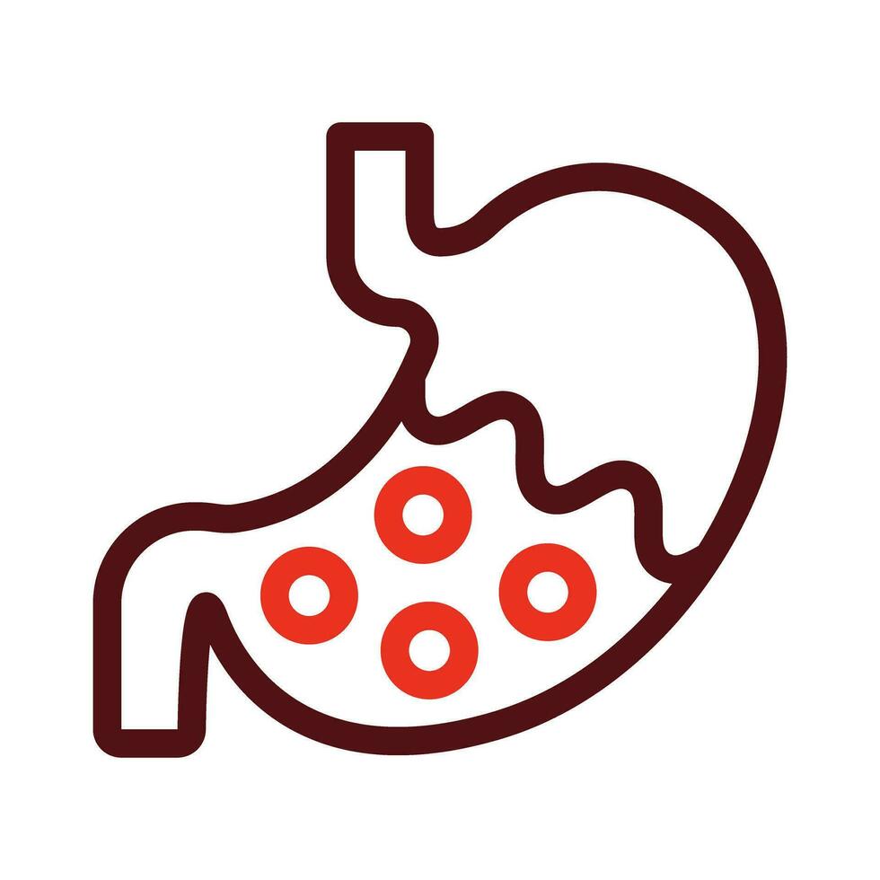 Stomach Vector Thick Line Two Color Icons For Personal And Commercial Use.