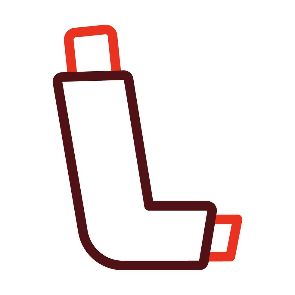 Inhaler Vector Thick Line Two Color Icons For Personal And Commercial Use.