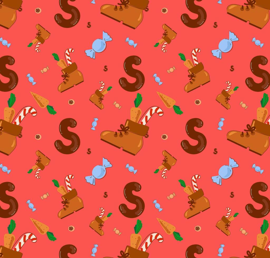 Seamless pattern Saint Nicholas day Dutch holiday. vector
