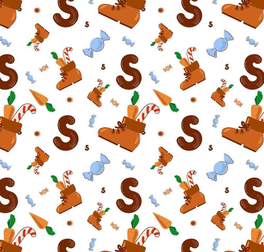 Seamless pattern Saint Nicholas day Dutch holiday. vector