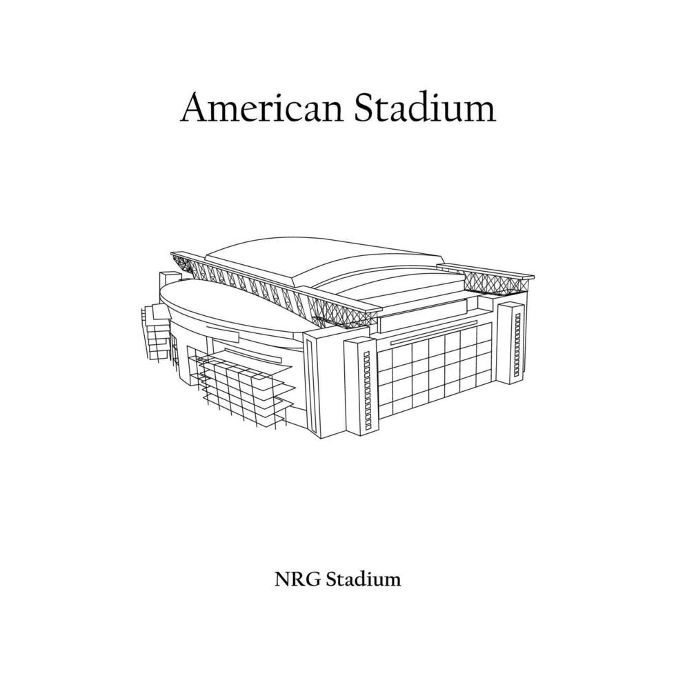 Graphic Design of the NRG Stadium Houston City. FIFA World Cup 2026 in United States, Mexico, and Canada. American International Football Stadium. vector