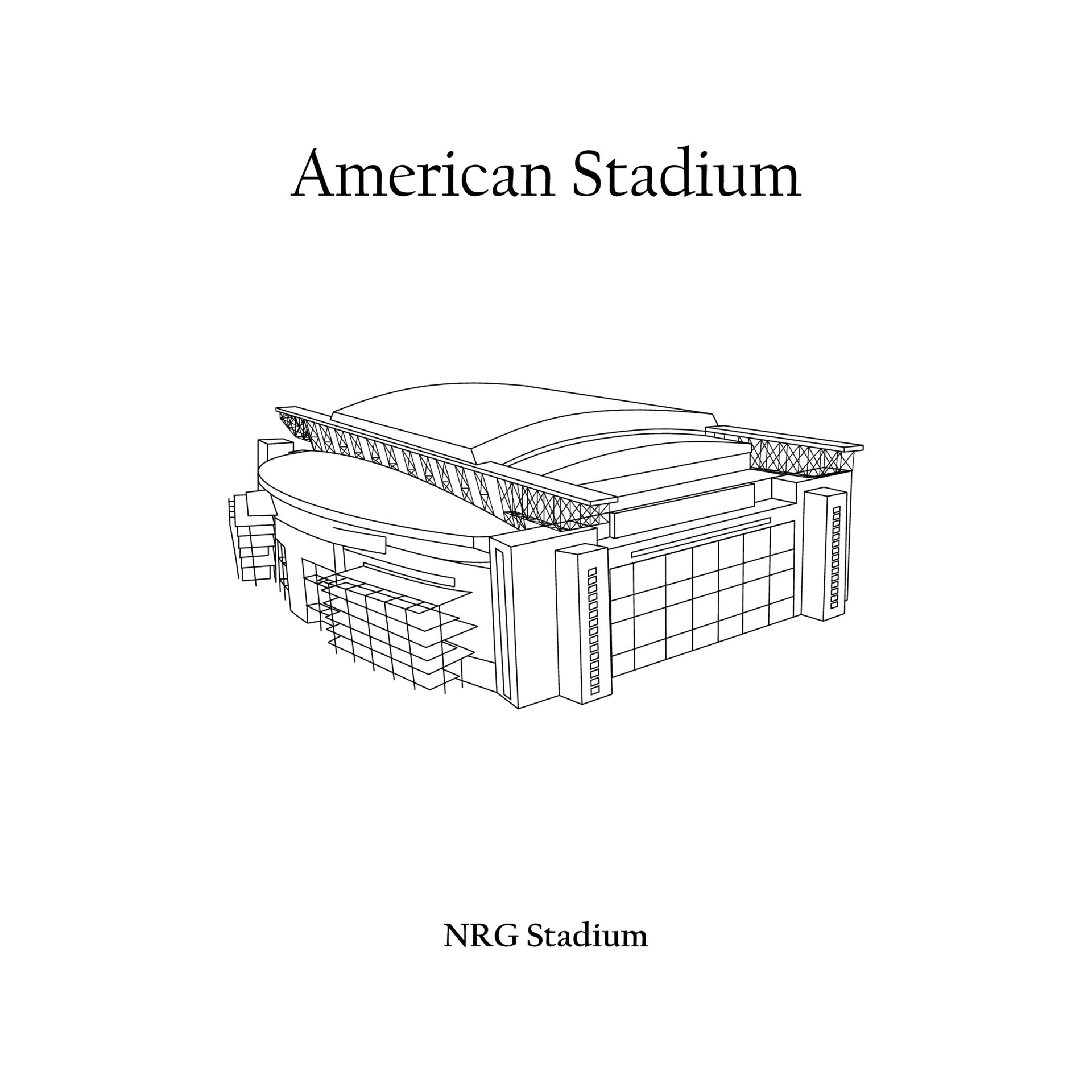 Graphic Design of the NRG Stadium Houston City. FIFA World Cup 2026 in
