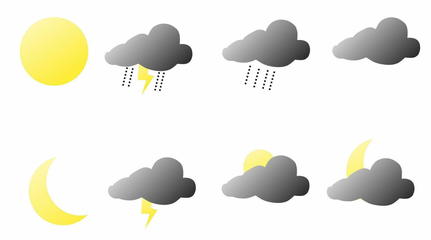 Weather symbol icons set. vector