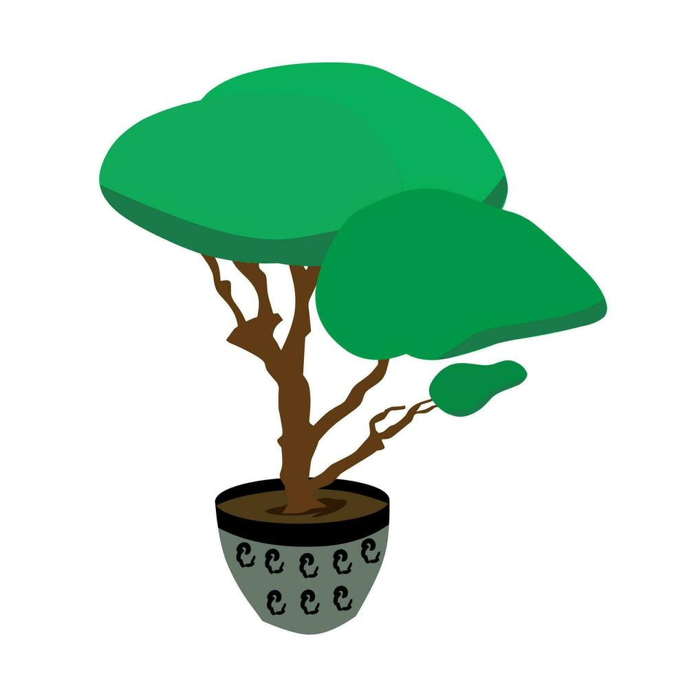 un árbol en maceta vector ilustración.